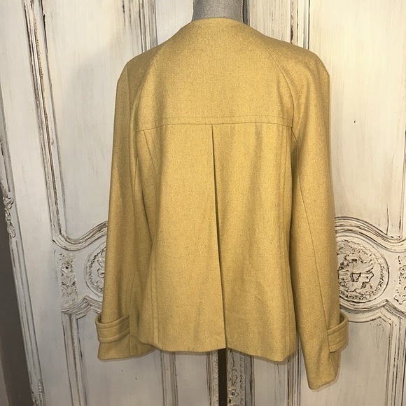 Mossimo Wool Blend Collarless Double Breasted Dusty Mustard Jacket Size XXL - Picture 9 of 15